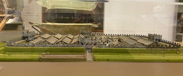 Photograph of the model of Crawford Fort inside Biggar Museum