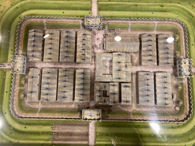 Photograph of the model of Crawford Fort inside Biggar Museum (aerial view)