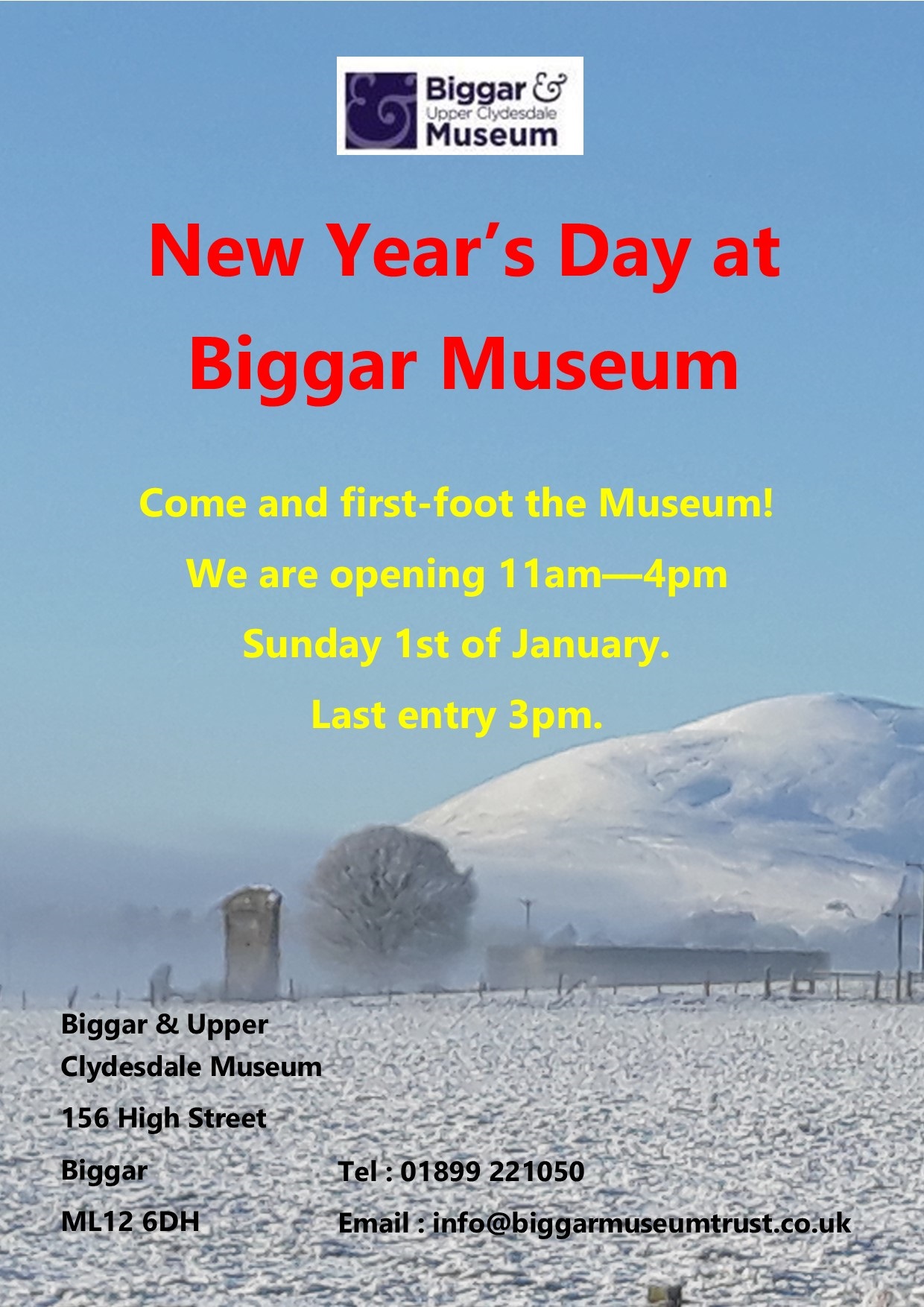 Museum open New Year's Day! Biggar Museum